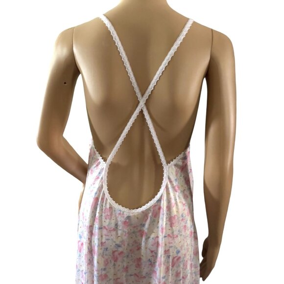 Vintage Petra Fashions Floral Maxi Nightgown Lingerie With Lace Trim - Picture 6 of 15